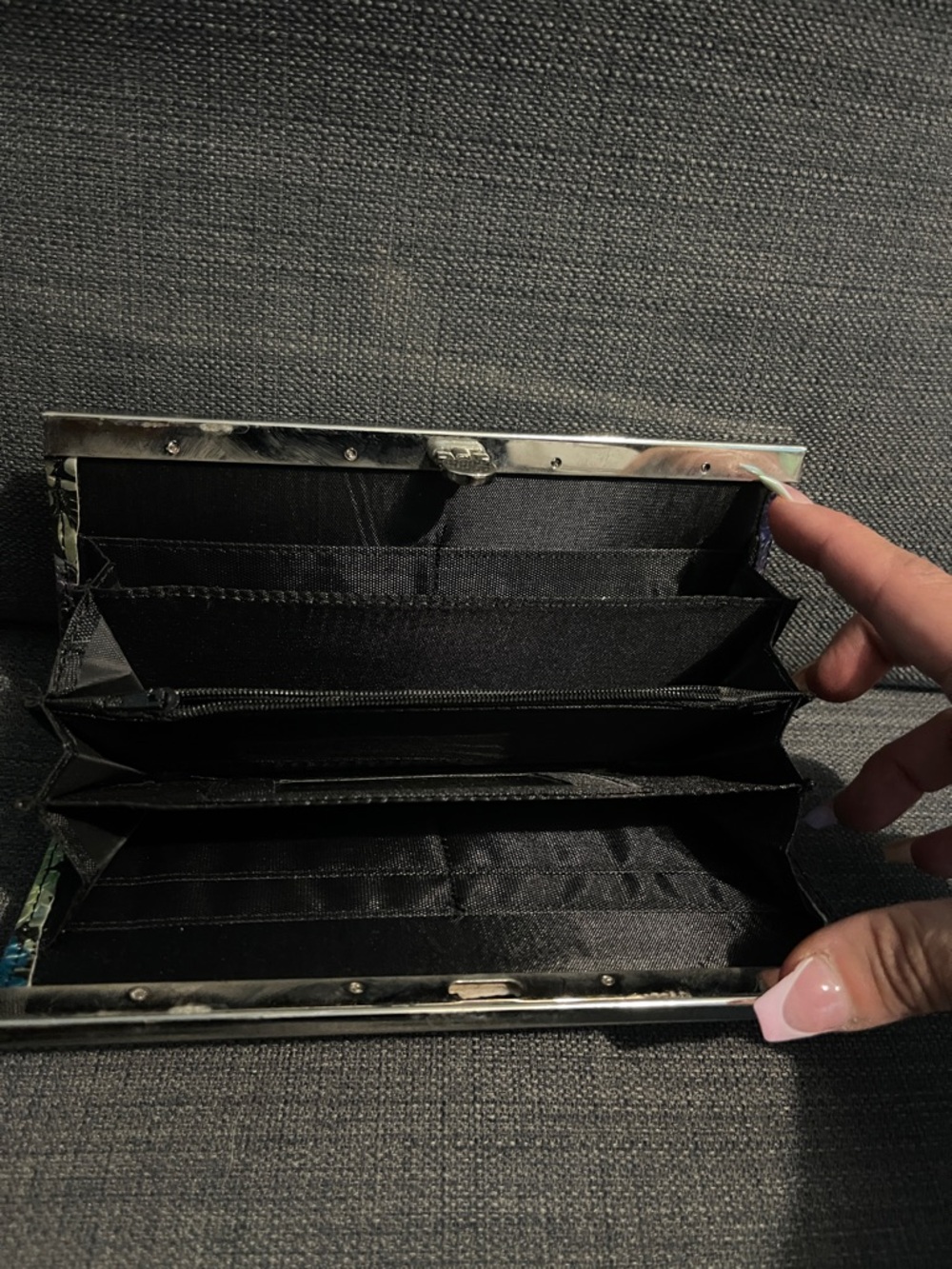 Floral Multicolor Embossed Clutch Wallet - Picture 4 of 4